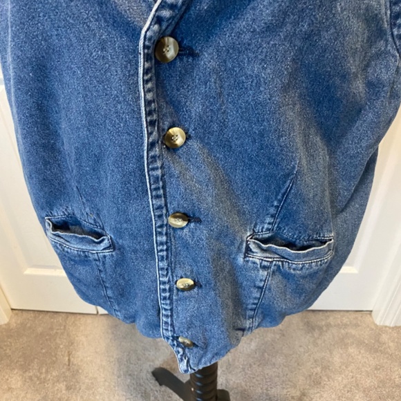 Men's Blue Denim Vest - Picture 2 of 8